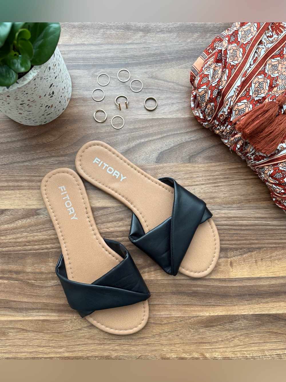 Black and Brown Sandals